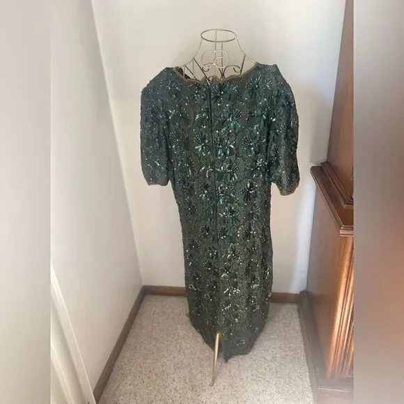 Vintage Stenay plus size green sequin dress - Picture 8 of 12